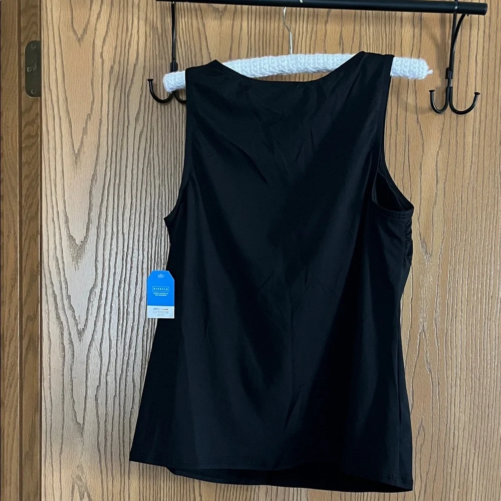 NWT Lands’ End Sz 14DD Black High Neck Modest Tankini Swimsuit Top Sun Protect - Picture 3 of 6